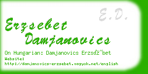 erzsebet damjanovics business card